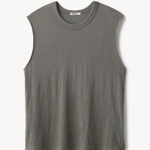 Women’s Buck Mason Slub Grey Muscle Tee Shirt Top Sleeveless Small S Cotton
